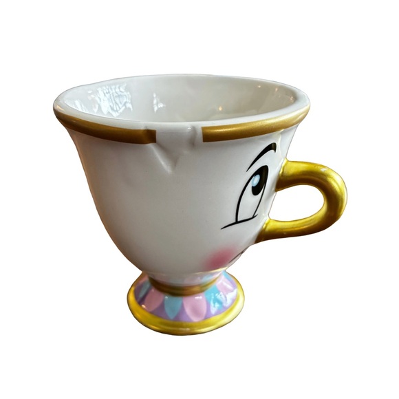 Disney Beauty & the Beast Chip Mug Ceramic Gold Trim Collectible - Picture 2 of 7